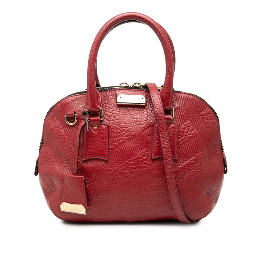 Burberry Handbag Shoulder Bag 2-Way Red Leather Women's BURBERRY